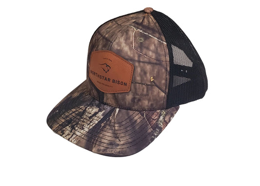 Camo Leather Patch Cap