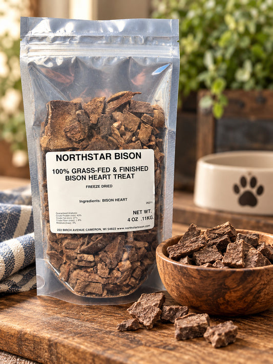 Freeze Dried Bison Heart Pet Treats