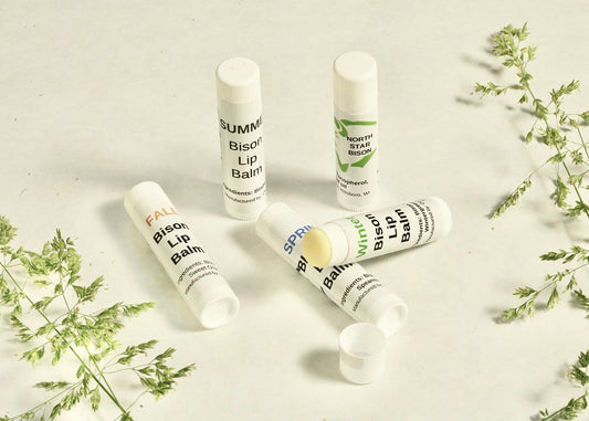 Bison Tallow Lip Balm essential oil wintergreen spearmint sweet orange plain chapstick chap stick healthy natural skin care