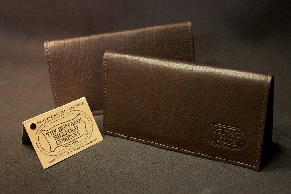 Bison Leather Checkbook Cover