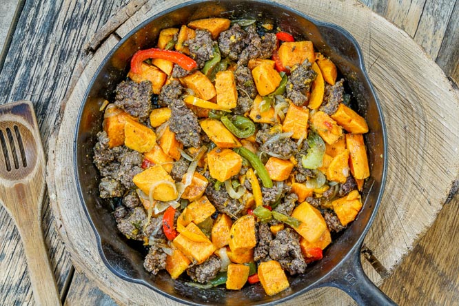 100% Grass Fed Bison sweet potato hash breakfast sausage peppers gourmet ham sliced links bacon northstar bison buffalo zero preservatives free strips maple simple seasoning smoked smoke smoker