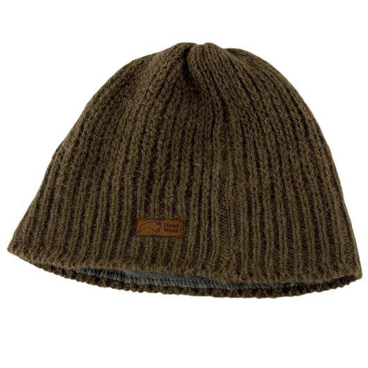 Bison fleece beanie Northstar bison work buffalo wool fiber lined unlined warm cap anti-itch brown gold hike ski snowboard heat cold weather skate hunt ice