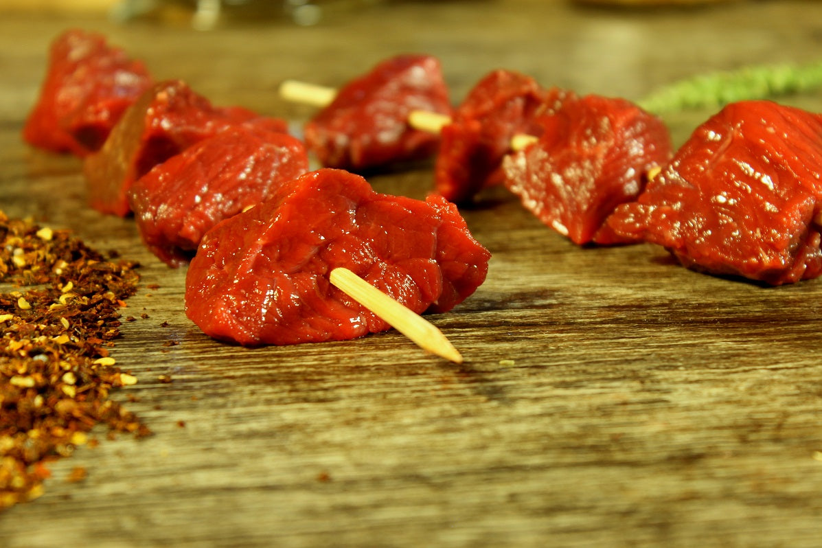 fresh bison cut cuts delivery 100% grass fed and finished as nature intended amazon prime never frozen fast order buffalo next day shipping non-gmo soy free corn-free gluten-free freshest bison steak kabobs tender stew meat fajita stir fry strips