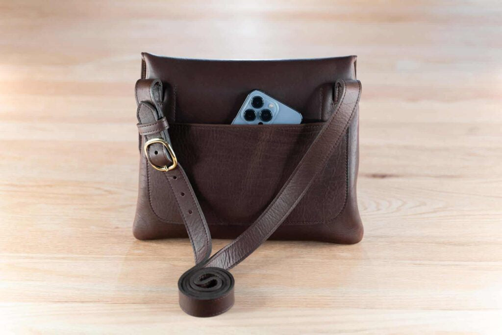 Texas Star Trim Style Bison Leather Purse