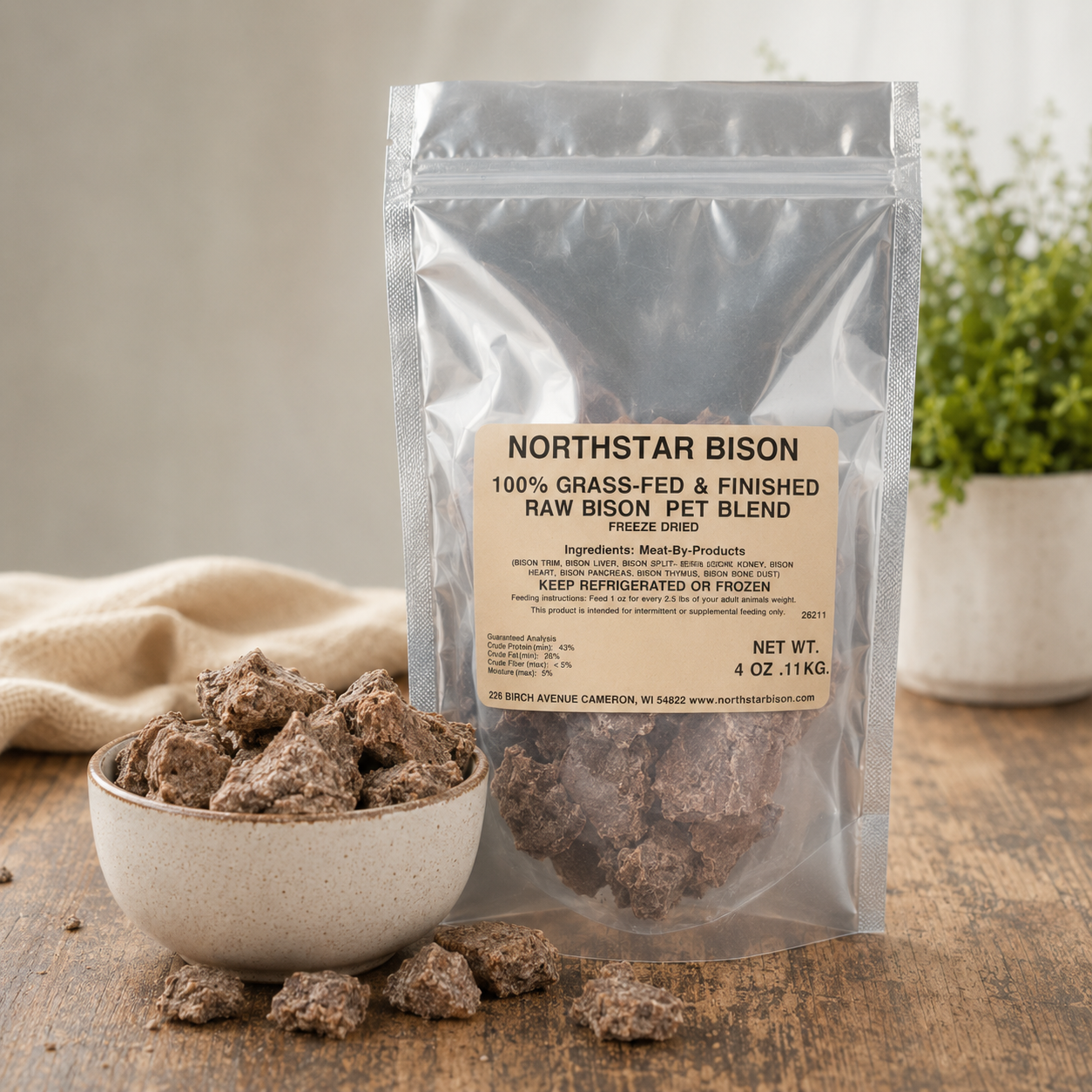 Freeze Dried Bison Pet Blend Crumble