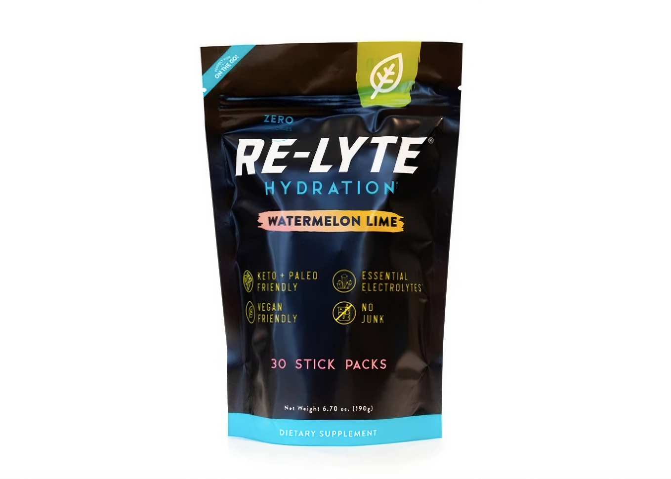 Re-Lyte Watermelon Lime Hydration electrolyte drink mix with 30 stick packs