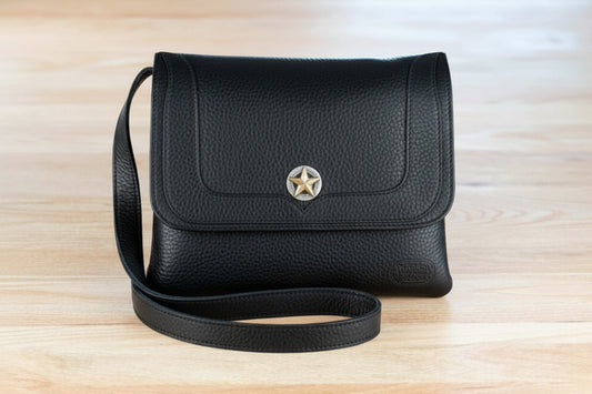 Texas Star Trim Style Bison Leather Purse
