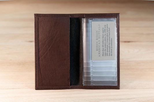 Bison Leather Checkbook Cover w/Nickel