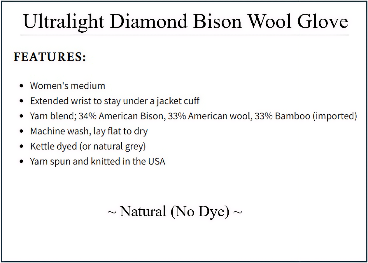 Ultralight Diamond Bison Wool Gloves