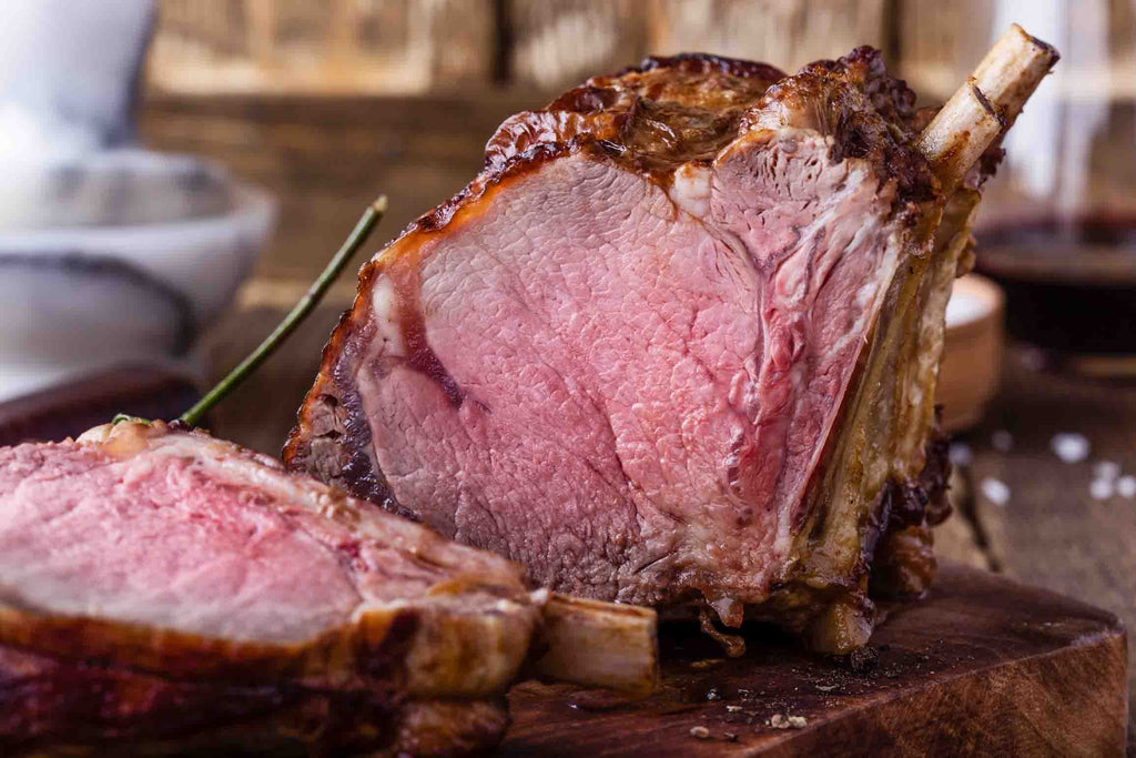 French Rack of Bison - Bone-in Prime Rib Roast - The Honest Bison