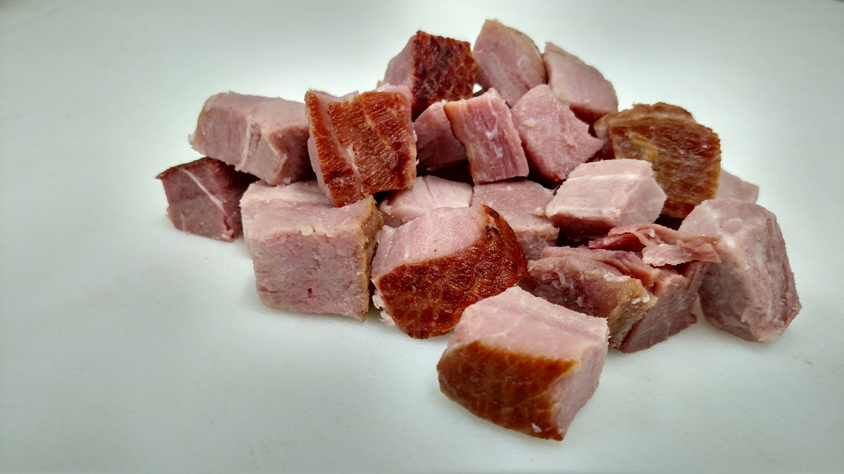 Soy-Free Pork Ham Cubes, Uncured, Smoked