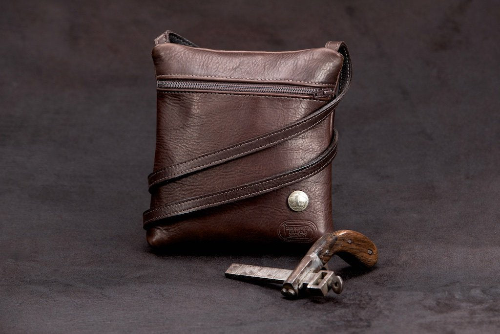 Small Brown Bison Leather Handbag - Heather Borg - British Made Bag - SGB
