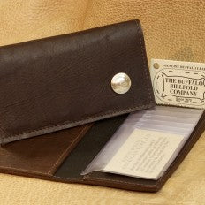 Bison Leather Checkbook Cover w/Nickel